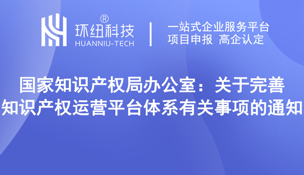 关于完善知识产权运营平台体系有关事项的通知