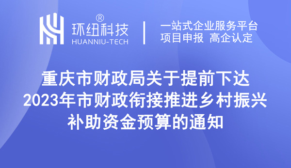 2023年市财政衔接推进乡村振兴补助资金预算