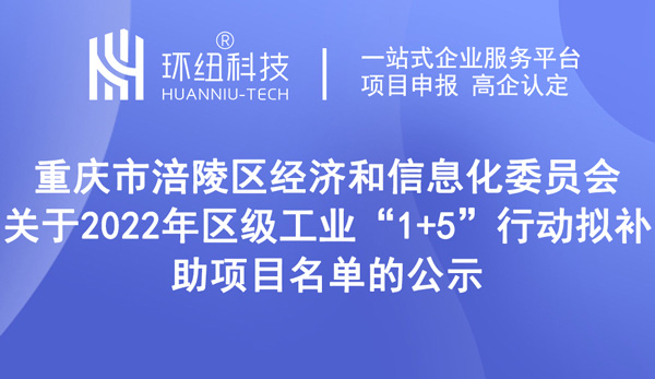 涪陵区工业发展“1+5”行动专项资金补助