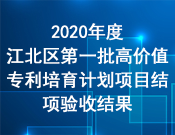 2020年度江北区第一批高价值专利培育计划项目结项验收结果