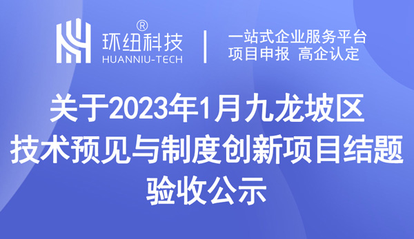 九龙坡区技术预见与制度创新项目结题验收公示