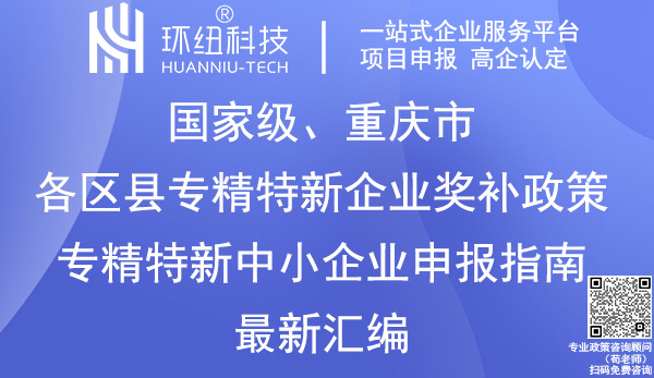 重庆市各区县专精特新企业奖补政策