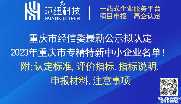 重庆市专精特新中小企业申报